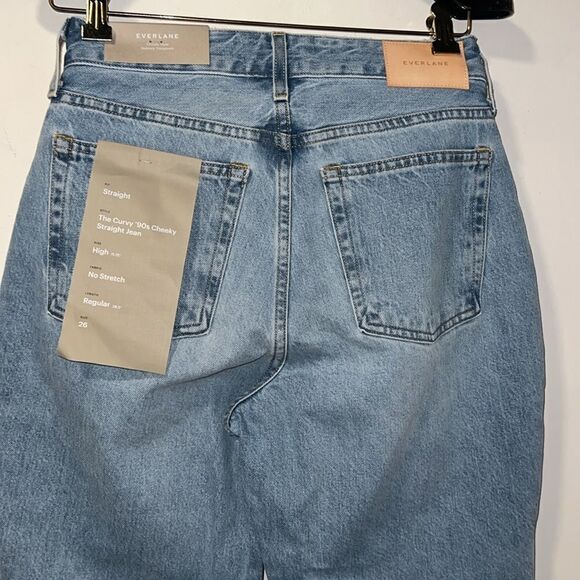 EVERLANE Vintage Sunbleached Blue The Curvy '90s Cheeky Jeans-26/2 NWT! - Picture 6 of 12
